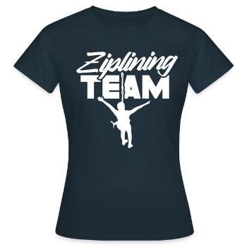 Ziplining Team Sprüche Sport Zipline Seilrutsche - Frauen T-Shirt - Navy - Vorne - AI Model Female 172 dark (172cm)