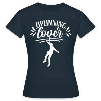 Ziplining Liebhaber Seilrutsche Sport Zipline - Frauen T-Shirt - Navy - Vorne - AI Model Female 172 dark (172cm)