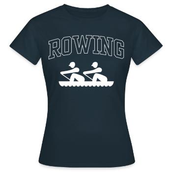 Rowing Rowing Rowing Boat Rowing Rowing Rowing - Women's T-Shirt - navy - Front - AI Model Female 172 dark (172cm)