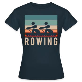Rowing Rowing Rowing Boat Rowing Rowing Rowing - Women's T-Shirt - navy - Front - AI Model Female 172 dark (172cm)