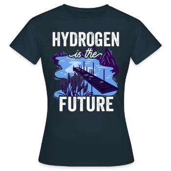 L’hydrogène est l’élément d’avenir hydrogène - T-shirt Femme - marine - Devant - AI Model Female 172 dark (172cm)