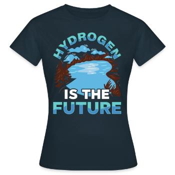 L’hydrogène est l’élément hydrogène du futur - T-shirt Femme - marine - Devant - AI Model Female 172 dark (172cm)