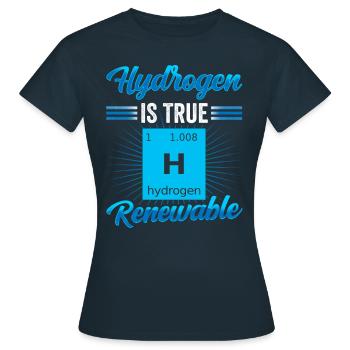 Wasserstoff Ist Die Wahre Erneuerbare Energie - Frauen T-Shirt - Navy - Vorne - AI Model Female 172 dark (172cm)
