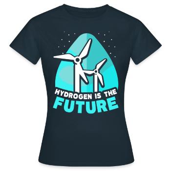 L’hydrogène est l’élément d’avenir hydrogène - T-shirt Femme - marine - Devant - AI Model Female 172 dark (172cm)