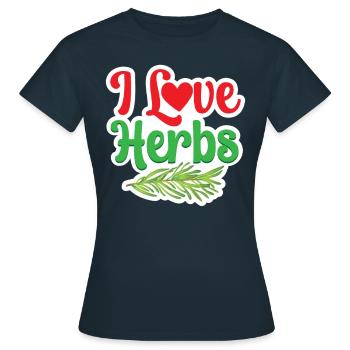 J’adore les herbes herbes herbes aromatiques jardin d’herbes aromatiques - T-shirt Femme - marine - Devant - AI Model Female 172 dark (172cm)