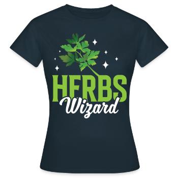 Herbes Magicien Jardin d’herbes Herboristerie Herbe herbacée - T-shirt Femme - marine - Devant - AI Model Female 172 dark (172cm)