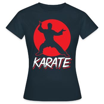 Karate Kämpfer Kampfkunst Kampfsport Sprüche - Frauen T-Shirt - Navy - Vorne - AI Model Female 172 dark (172cm)