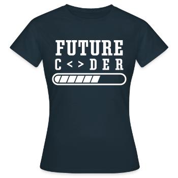 Zukünftiger Coder Programmierer Coding Code - Frauen T-Shirt - Navy - Vorne - AI Model Female 172 dark (172cm)