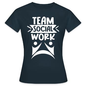 Équipe Travail social Travailleurs sociaux Travail social - T-shirt Femme - marine - Devant - AI Model Female 172 dark (172cm)