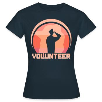 Freiwilliger Ehrenamtlicher Freiwillig Ehrenamt - Frauen T-Shirt - Navy - Vorne - AI Model Female 172 dark (172cm)
