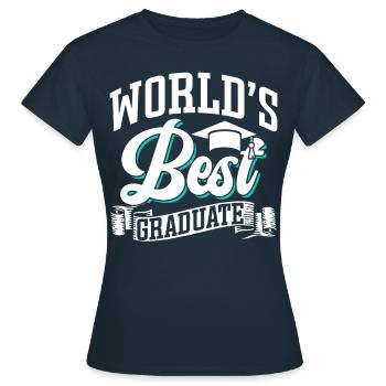 World's Best Graduate Graduation Party Graduates - Women's T-Shirt - navy - Front - AI Model Female 172 dark (172cm)