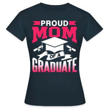 Fière mère d’un diplôme d’études supérieures - T-shirt Femme - marine - Devant - AI Model Female 172 dark (172cm)
