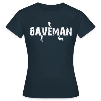 Höhlenmensch Cave Man Homme des cavernes Höhle Spéléologie - T-shirt Femme - marine - Devant - AI Model Female 172 dark (172cm)