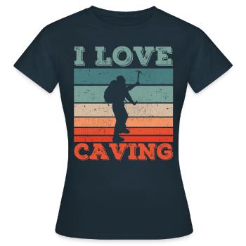 I love caving caving caving - Women's T-Shirt - navy - Front - AI Model Female 172 dark (172cm)