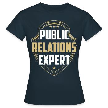 Public Relations Experte Job PR Beruf - Frauen T-Shirt - Navy - Vorne - AI Model Female 172 dark (172cm)