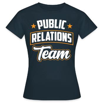 Team Öffentlichkeitsarbeit Public Relations Job PR - Frauen T-Shirt - Navy - Vorne - AI Model Female 172 dark (172cm)