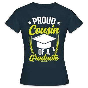 Fier cousin d’un diplômé diplômé - T-shirt Femme - marine - Devant - AI Model Female 172 dark (172cm)