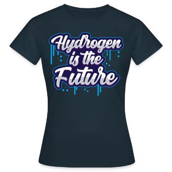 L’hydrogène est l’élément d’avenir hydrogène - T-shirt Femme - marine - Devant - AI Model Female 172 dark (172cm)