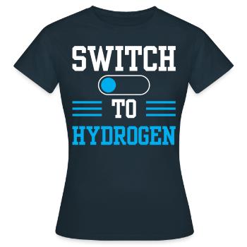 Passage à l’hydrogène Hydrogène Énergie - T-shirt Femme - marine - Devant - AI Model Female 172 dark (172cm)