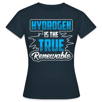 Wasserstoff Ist Die Wahre Erneuerbare Energie - Frauen T-Shirt - Navy - Vorne - AI Model Female 172 dark (172cm)