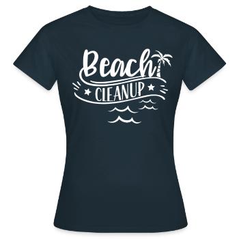 Nettoyage de la plage Plage Plages Nettoyage de la plage - T-shirt Femme - marine - Devant - AI Model Female 172 dark (172cm)