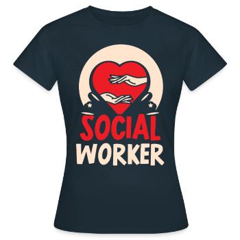 Travailleur social Travailleur social Profession de travailleur social - T-shirt Femme - marine - Devant - AI Model Female 172 dark (172cm)