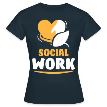 Travail social Profession Travailleur social Travail social - T-shirt Femme - marine - Devant - AI Model Female 172 dark (172cm)
