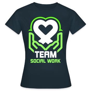Team Social Work Social Work Social Workers - Women's T-Shirt - navy - Front - AI Model Female 172 dark (172cm)