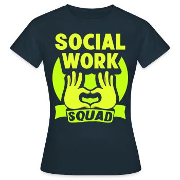 Équipe Travail social Travailleurs sociaux Travail social - T-shirt Femme - marine - Devant - AI Model Female 172 dark (172cm)