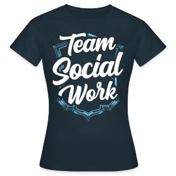 Team Social Work Social Work Social Workers - Women's T-Shirt - navy - Front - AI Model Female 172 dark (172cm)