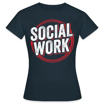 Travail social Travailleur social Profession Travail social - T-shirt Femme - marine - Devant - AI Model Female 172 dark (172cm)