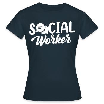 Travailleur social Profession Travailleur social Travail social - T-shirt Femme - marine - Devant - AI Model Female 172 dark (172cm)