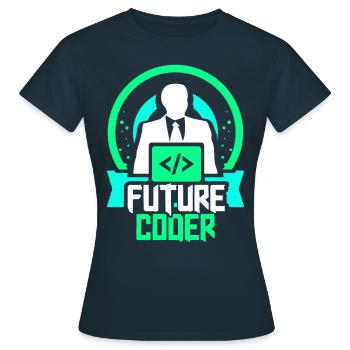 Zukünftiger Coder Coding Programmierer Code - Frauen T-Shirt - Navy - Vorne - AI Model Female 172 dark (172cm)