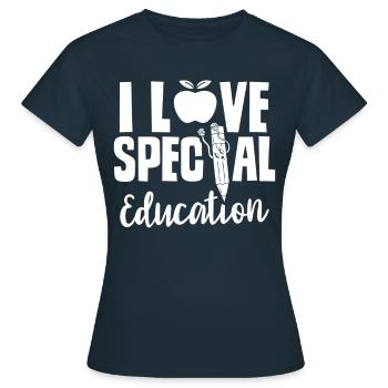 J’adore les enseignants en éducation spécialisée en éducation spécialisée - T-shirt Femme - marine - Devant - AI Model Female 172 dark (172cm)