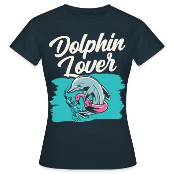 Amoureux des dauphins Dauphins Dauphins Dauphins - T-shirt Femme - marine - Devant - AI Model Female 172 dark (172cm)