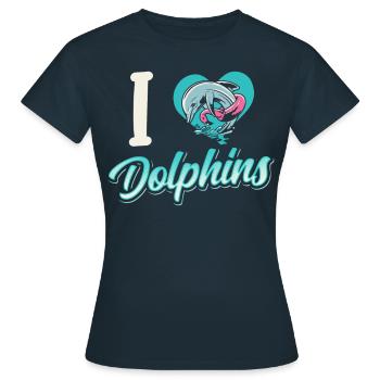 J’adore les dauphins dauphin dauphin dauphin - T-shirt Femme - marine - Devant - AI Model Female 172 dark (172cm)