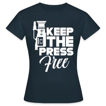 Liberté de la presse Liberté de la presse - T-shirt Femme - marine - Devant - AI Model Female 172 dark (172cm)