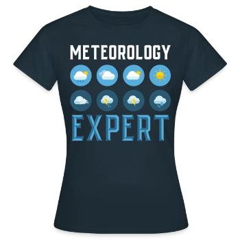 Meteorologie Experte Wettervorhersage Meteorologe - Frauen T-Shirt - Navy - Vorne - AI Model Female 172 dark (172cm)