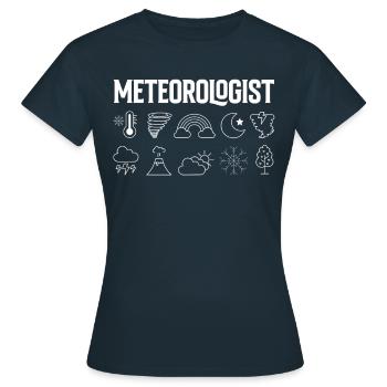 Météorologue Profession Météorologie Prévisions météorologiques - T-shirt Femme - marine - Devant - AI Model Female 172 dark (172cm)