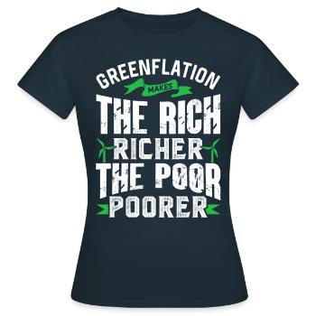 Greenflation riche riche et pauvre pauvre vert plus pauvre - T-shirt Femme - marine - Devant - AI Model Female 172 dark (172cm)