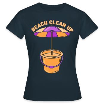 Nettoyage de plage Nettoyage de plage Nettoyage de plage Plages - T-shirt Femme - marine - Devant - AI Model Female 172 dark (172cm)