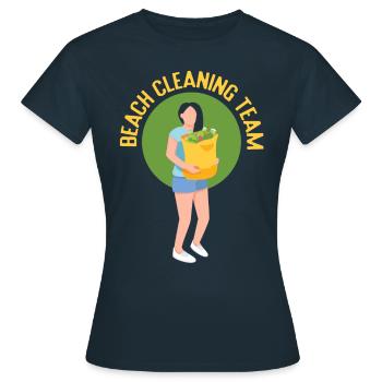 Équipe de nettoyage de plage Nettoyage de plage - T-shirt Femme - marine - Devant - AI Model Female 172 dark (172cm)
