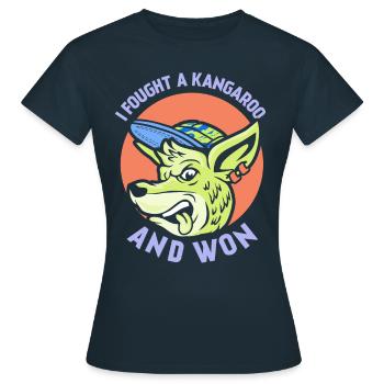 I fought with a kangaroo and won kangaroos - Women's T-Shirt - navy - Front - AI Model Female 172 dark (172cm)