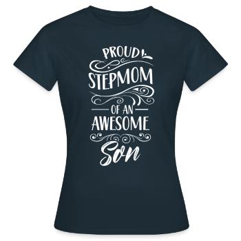 Proud stepmother of a great son child - Women's T-Shirt - navy - Front - AI Model Female 172 dark (172cm)
