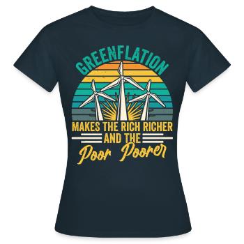 La greenflation rend riches et pauvres plus pauvres - T-shirt Femme - marine - Devant - AI Model Female 172 dark (172cm)
