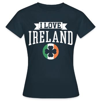 J’adore l’Irlande Saint-Patrick Irlandais irlandais - T-shirt Femme - marine - Devant - AI Model Female 172 dark (172cm)