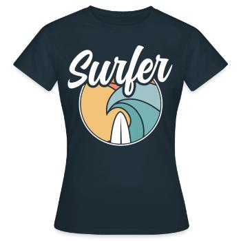 Surfer Planche de surf Surf - T-shirt Femme - marine - Devant - AI Model Female 172 dark (172cm)