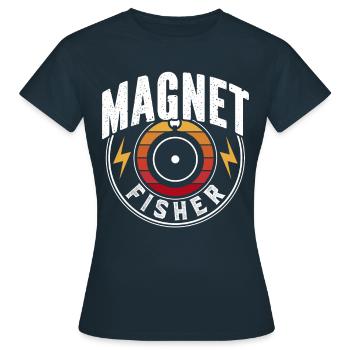 Magnet Fish Magnet Magnetic Fishing - Women's T-Shirt - navy - Front - AI Model Female 172 dark (172cm)