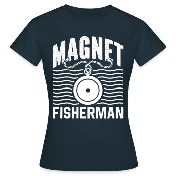 Magnet Magnetic Fishing Magnet Fish - Women's T-Shirt - navy - Front - AI Model Female 172 dark (172cm)