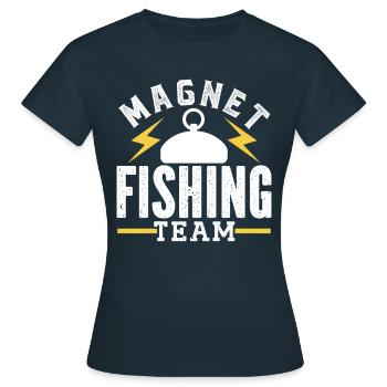 Magnet Fishing Team Magnet Fishing Magnet Fishermen - Women's T-Shirt - navy - Front - AI Model Female 172 dark (172cm)